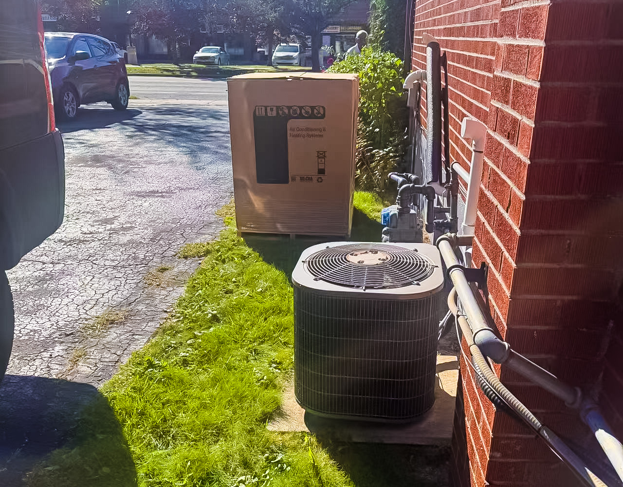 New HVAC unit ready for installation
